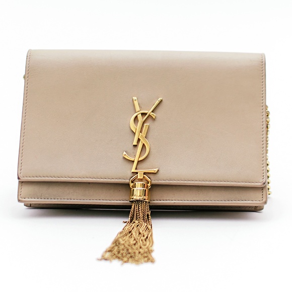 💎✨Authentic✨💎 Saint Laurent chain wallet in dark beige with tassel - Picture 3 of 5